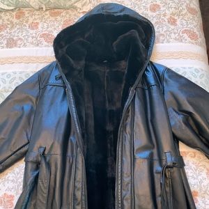 Black Leather Car Coat